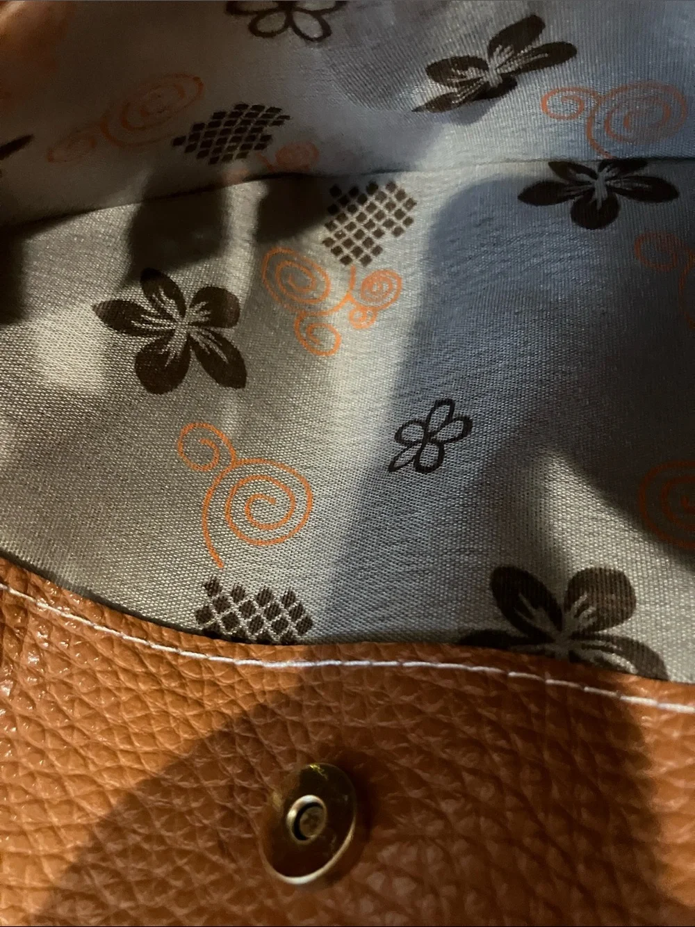Brown Pebbled Leather Envelope Clutch with Gold Lock